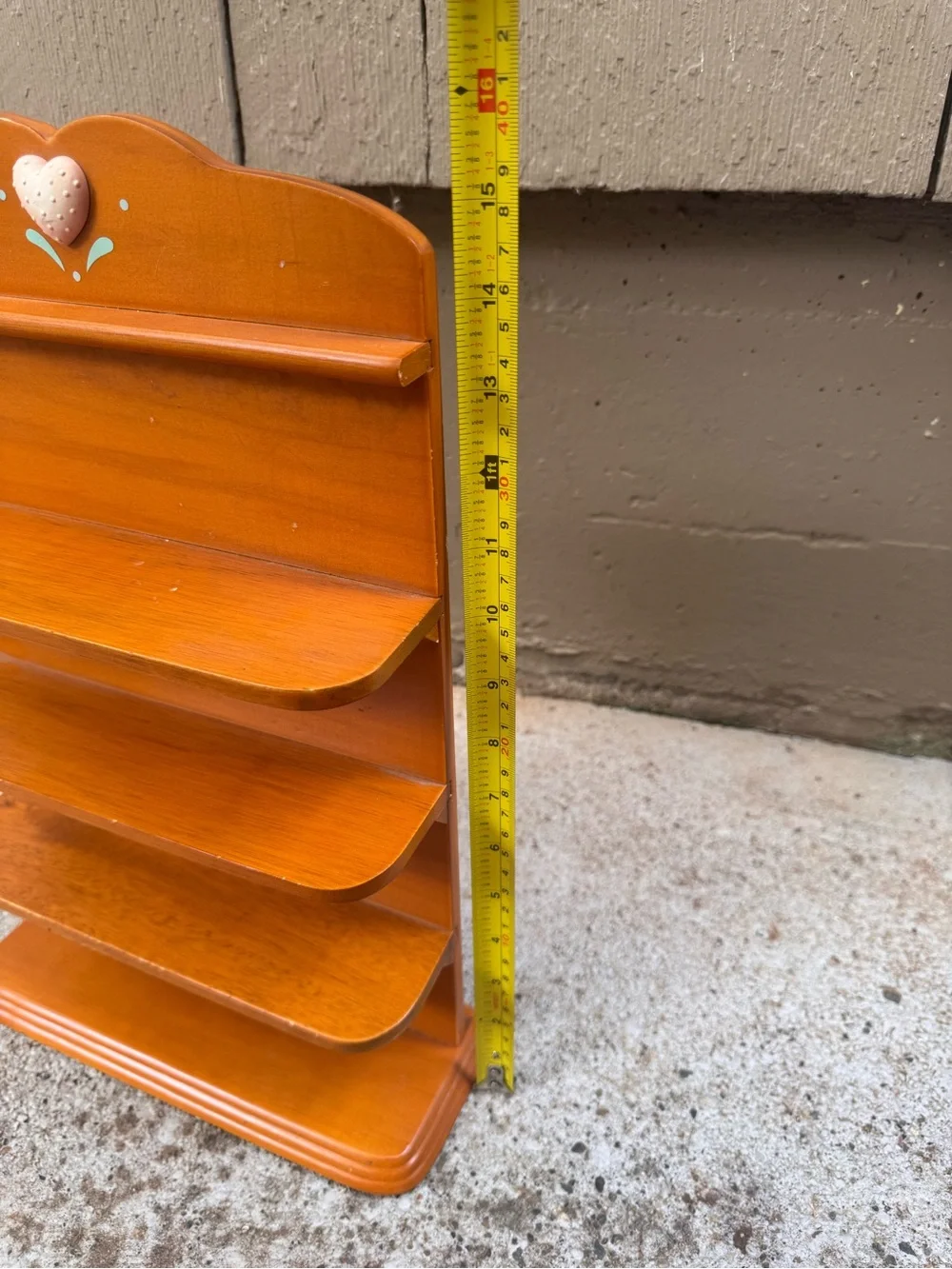 Wood Trinket Shelf with Heart
